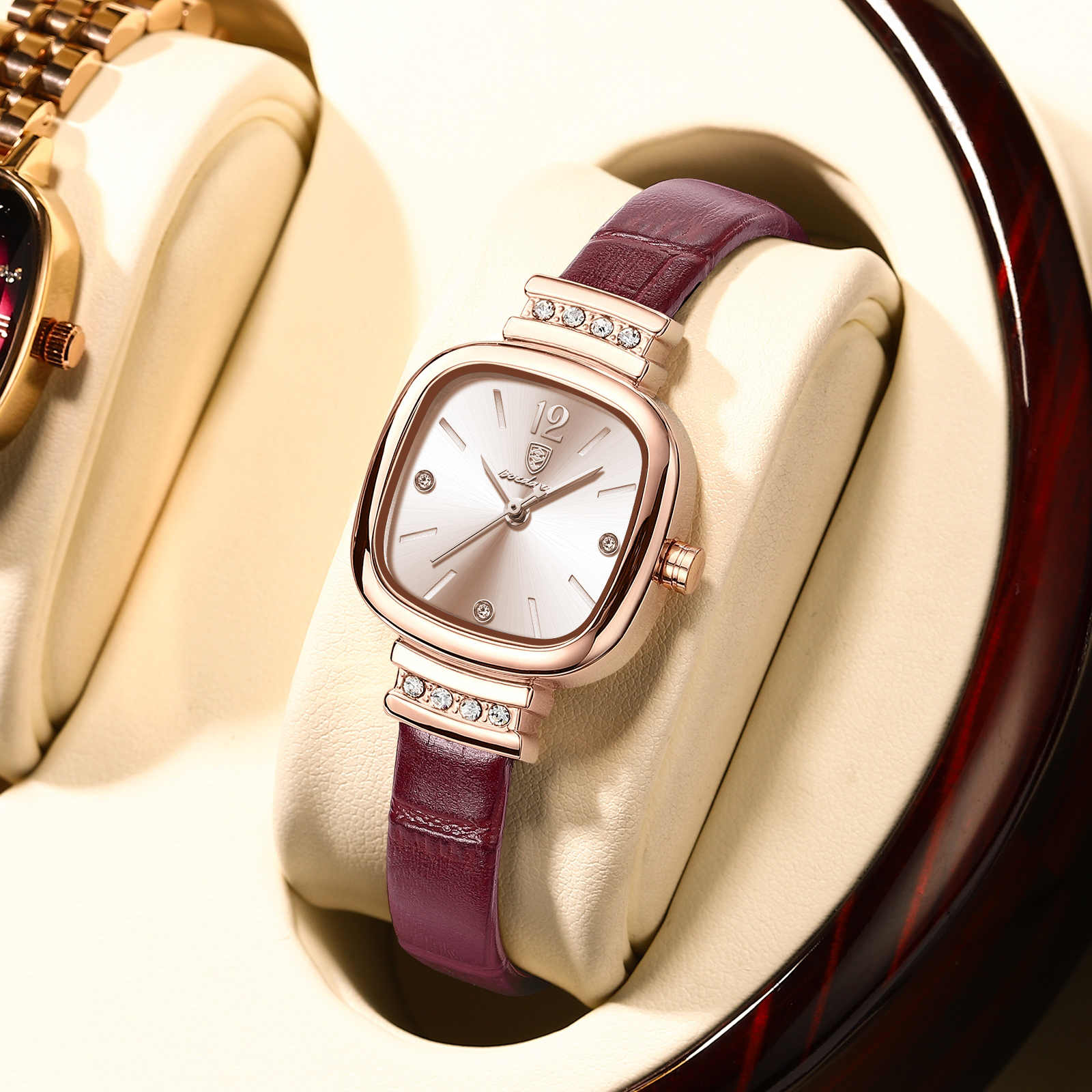 Jewelry Diamond Watches - POEDAGAR Fashion Square Ladies Wristwatch Waterproof