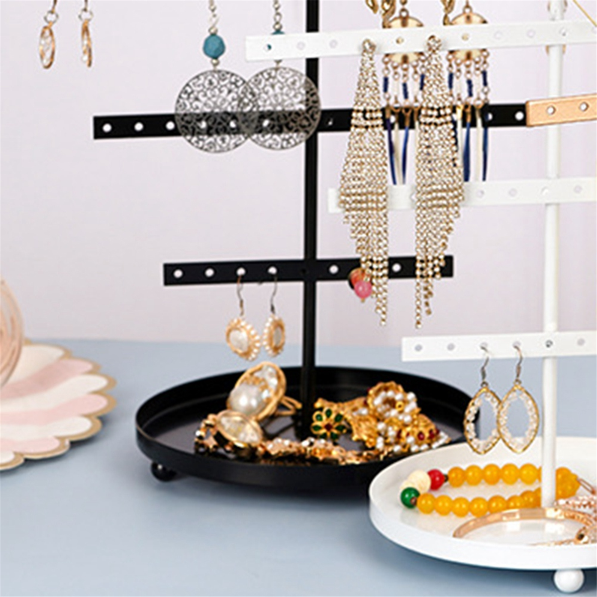 Jewelry & Watches Review - ABQR Black 3-Layer Simple Earring Storage