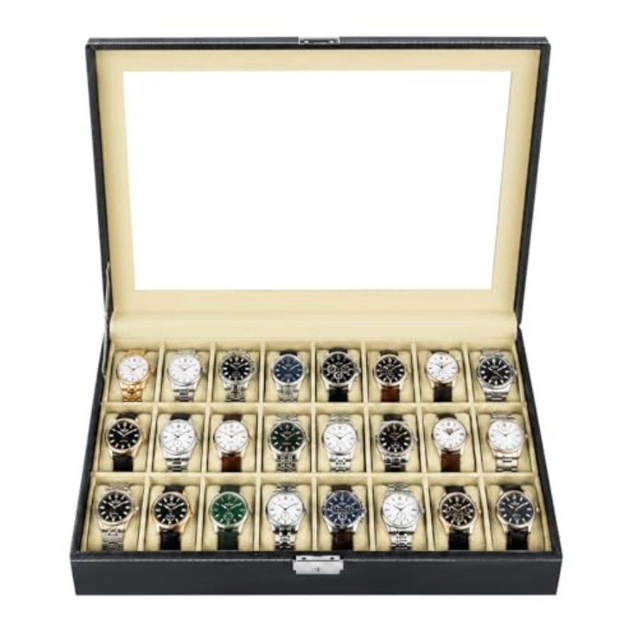 Jewelry Box That Holds Watches - Watch Box 24 Slots Elegant Portable