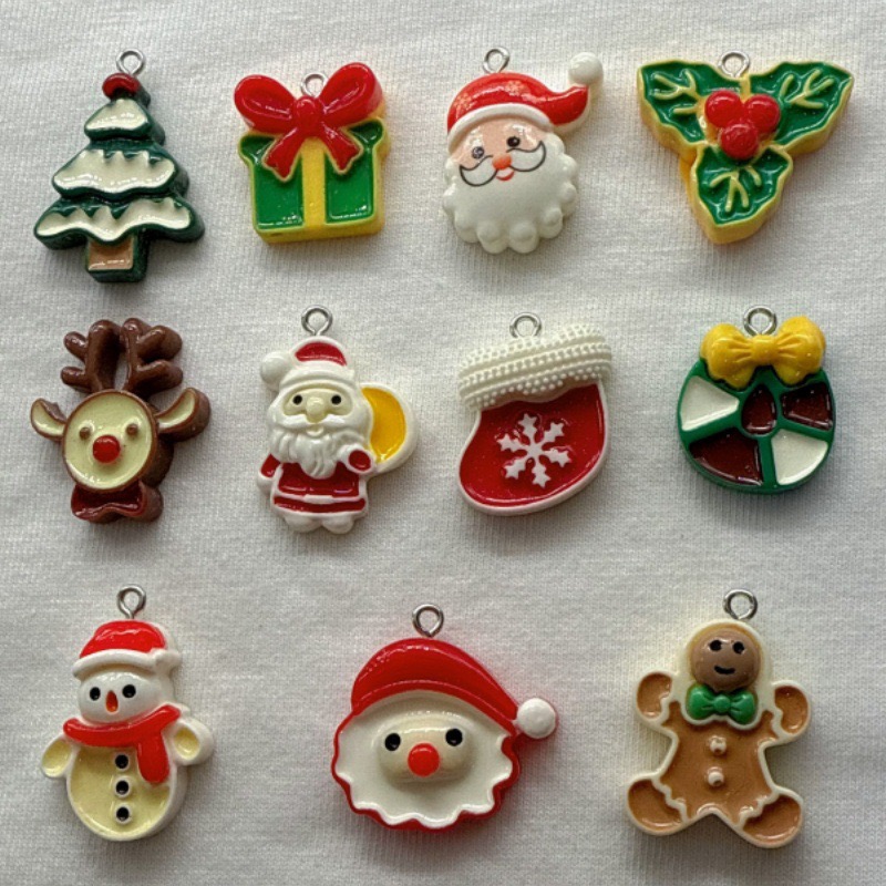 Jewelry & Watches Review - 10pcs Christmas Cartoon Series Resin Pendant