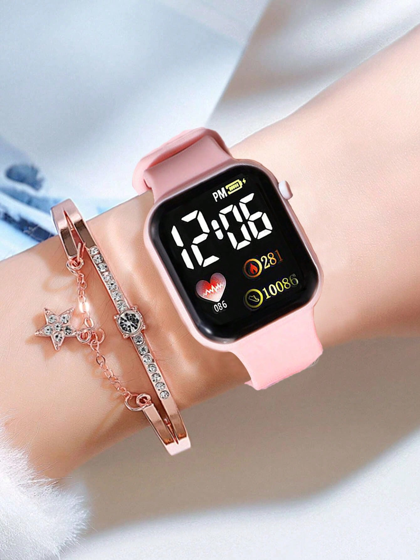 6PCS Love Square digital displ - Jewelry Watches For Kids 评论和价格