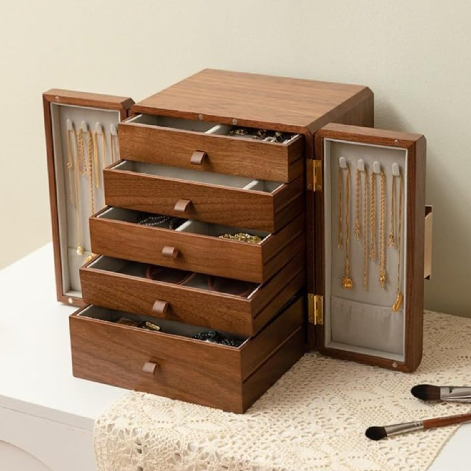 Wooden Jewelry Box New Chinese - Jewelry & Watches Review 评论和价格