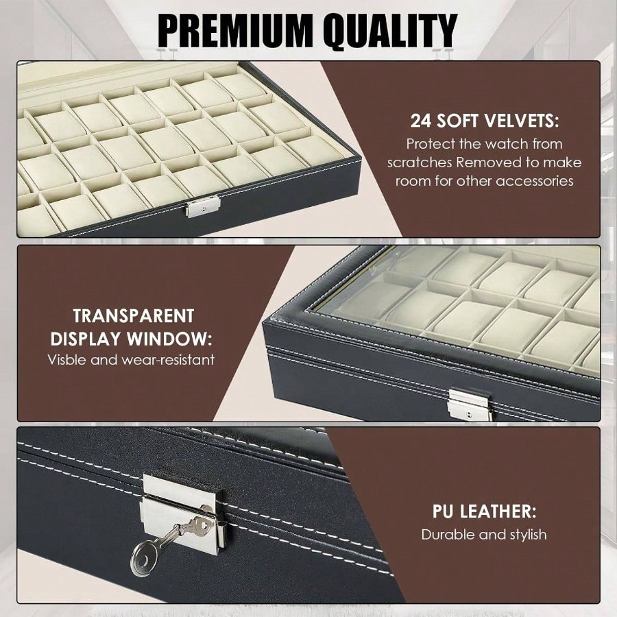 Watch Box 24 Slots Elegant Por - Jewelry Box That Holds Watches 评论和价格