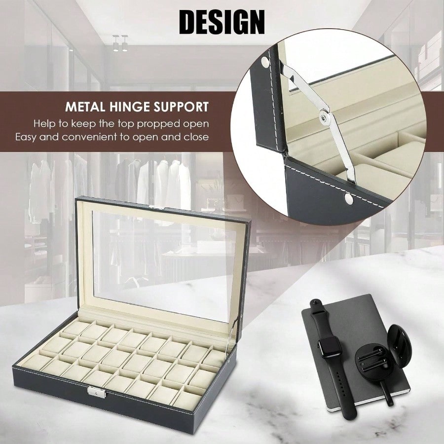 Watch Box 24 Slots Elegant Por - Jewelry Box That Holds Watches 评论和价格