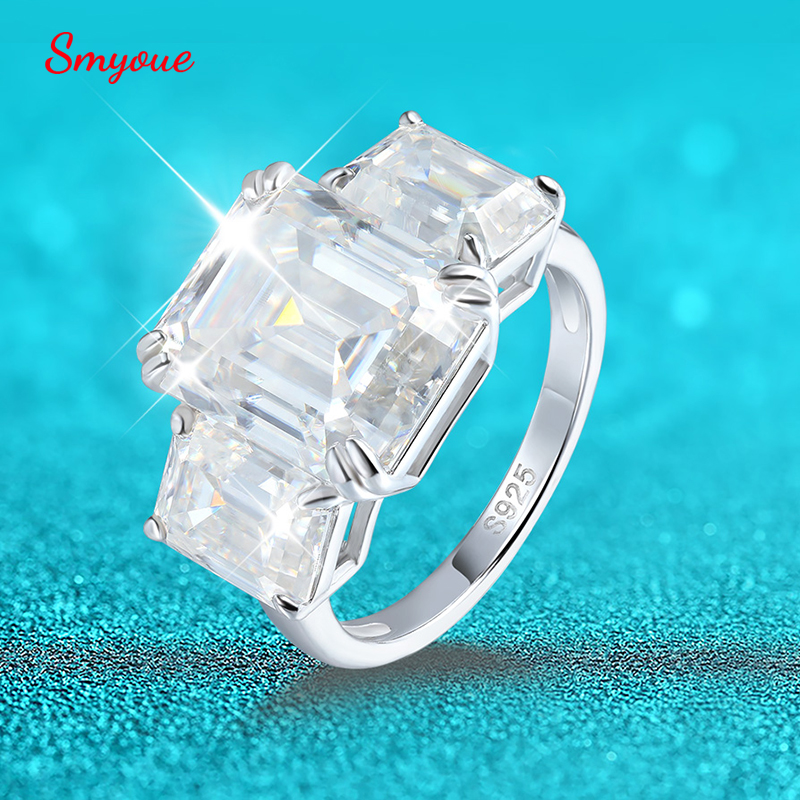 Smyoue 12cttw Emerald Cut Full - Moissanite Ring 评论和价格