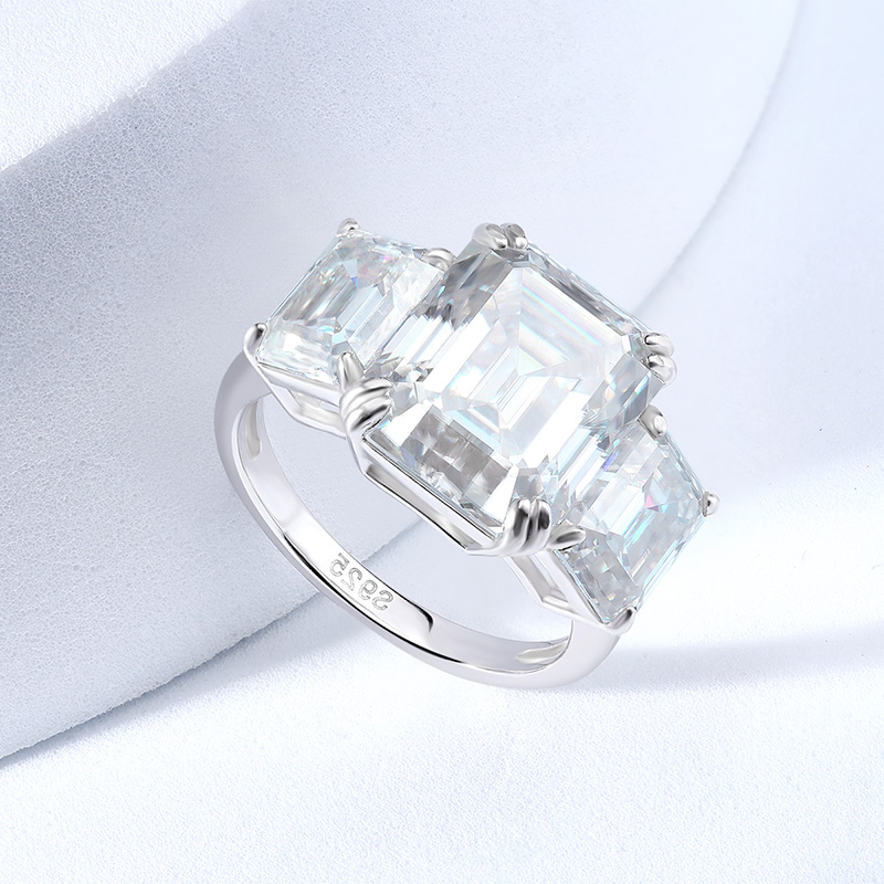Smyoue 12cttw Emerald Cut Full - Moissanite Ring 评论和价格
