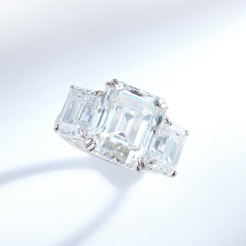 Smyoue 12cttw Emerald Cut Full - Moissanite Ring 评论和价格