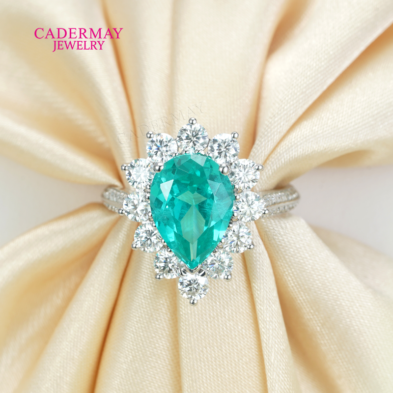 S925 Lab Paraiba Rings S925 Si - Moissanite Ring 评论和价格
