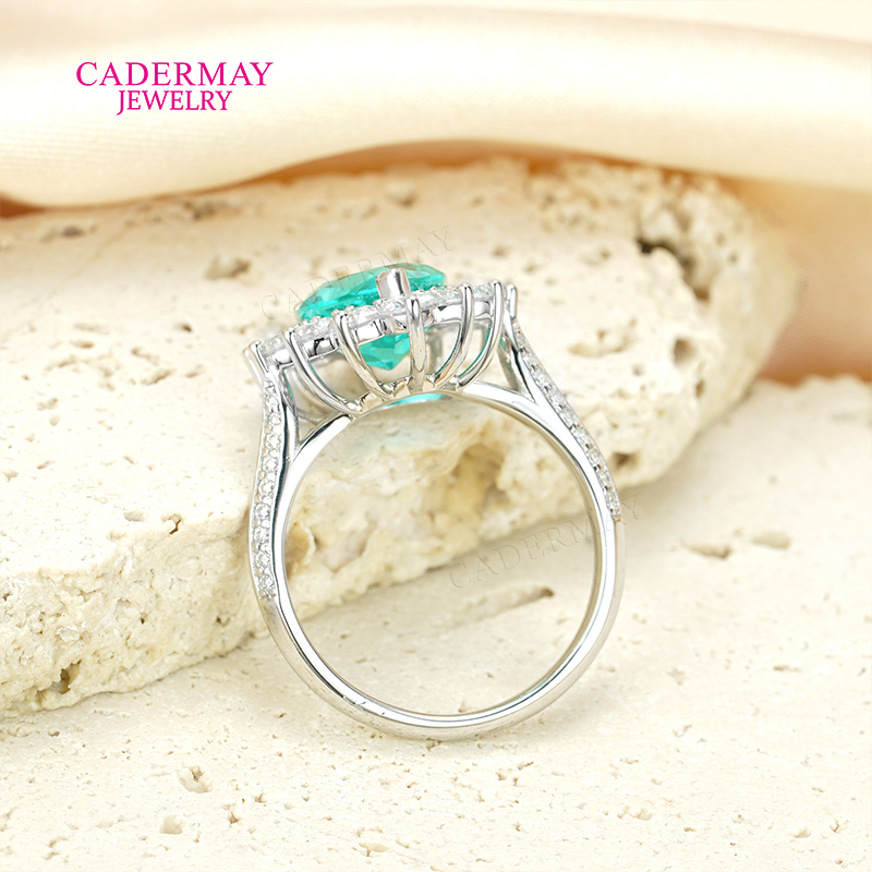 S925 Lab Paraiba Rings S925 Si - Moissanite Ring 评论和价格
