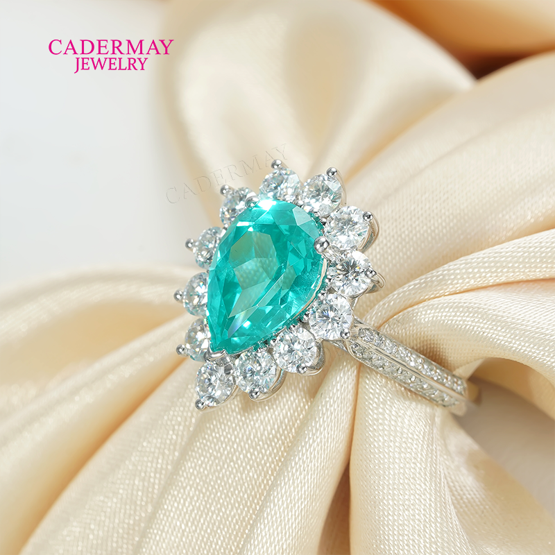 S925 Lab Paraiba Rings S925 Si - Moissanite Ring 评论和价格