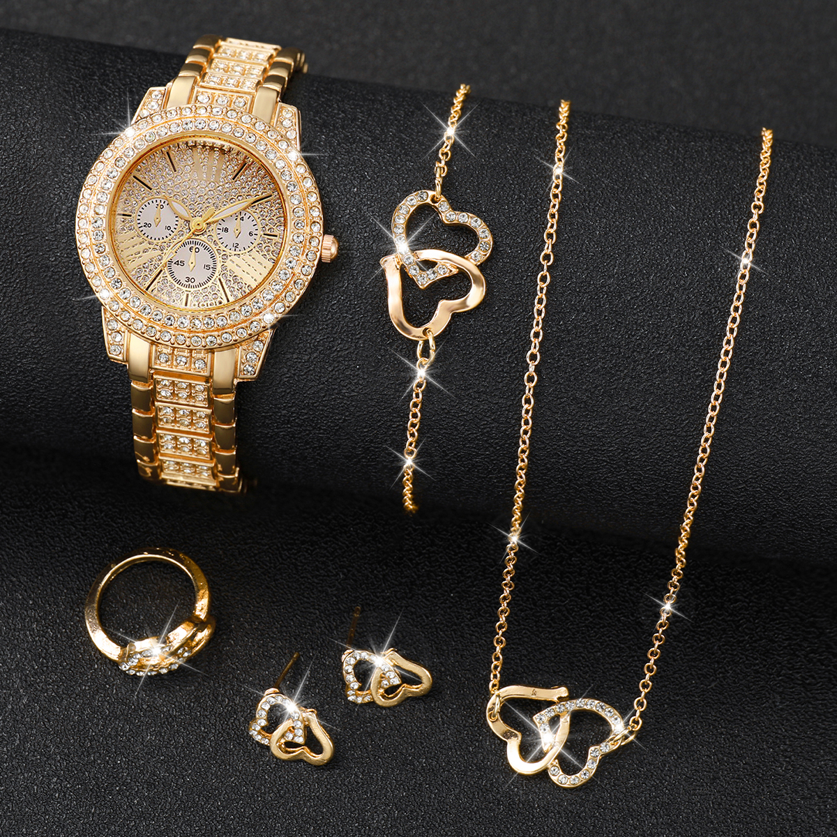 6PCS Luxury Rhinestone Women W - Jewelry Watches For Kids 评论和价格