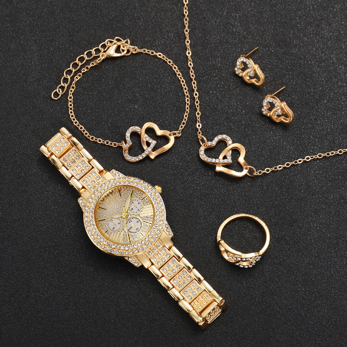 6PCS Luxury Rhinestone Women W - Jewelry Watches For Kids 评论和价格