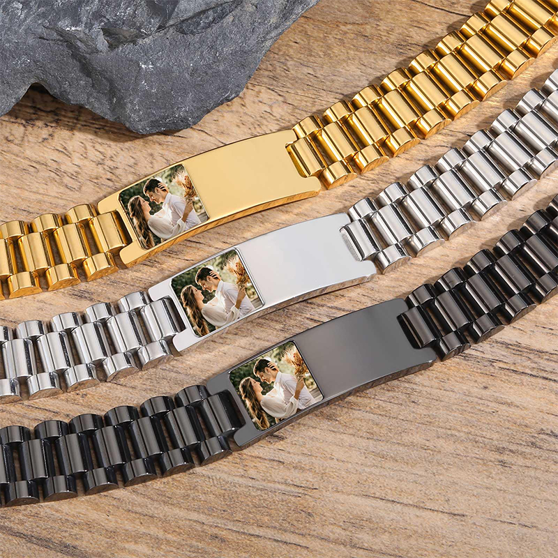 Custom Picture Text Bracelet W - Jewelry Watches Men 评论和价格