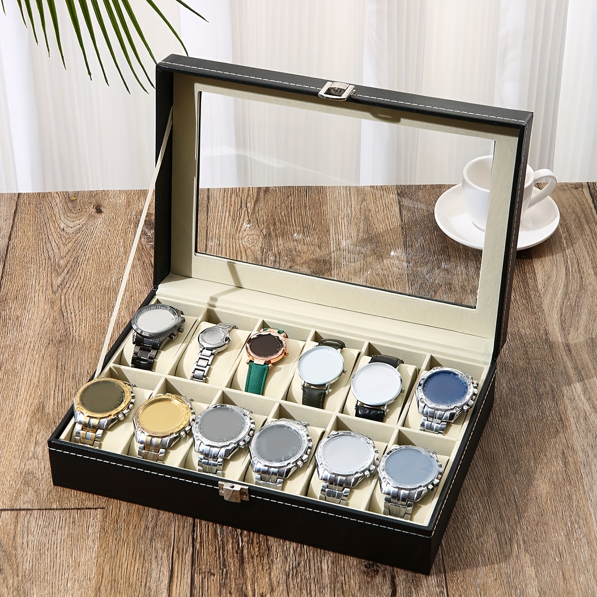 A Faux Leather Watch Storage B - Jewelry Box That Holds Watches 评论和价格