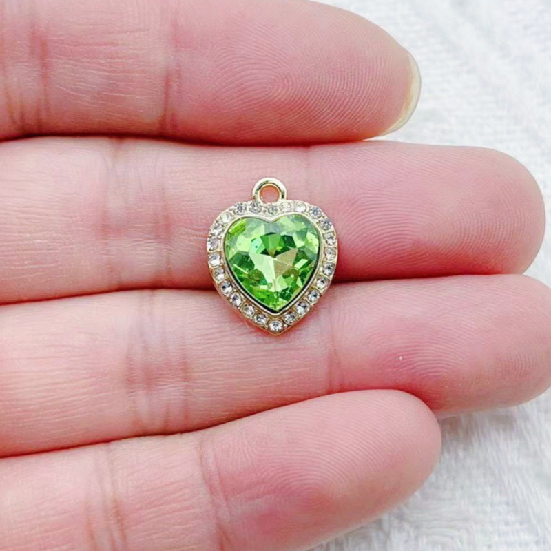 10pcs heart-shaped inlaid colo - Jewelry & Watches Review 评论和价格