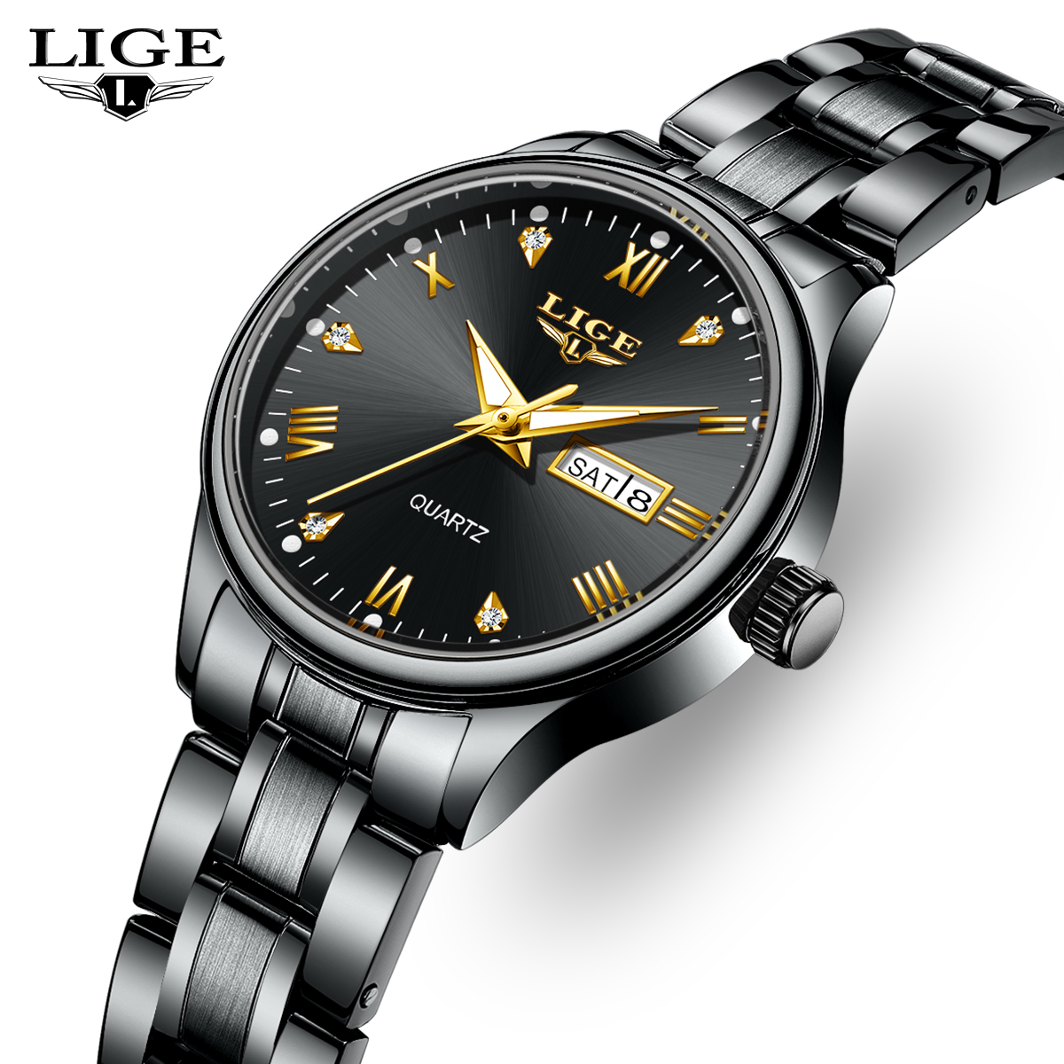 LIGE Top Band Woman Watch Clas - Jewelry Diamond Watches 评论和价格