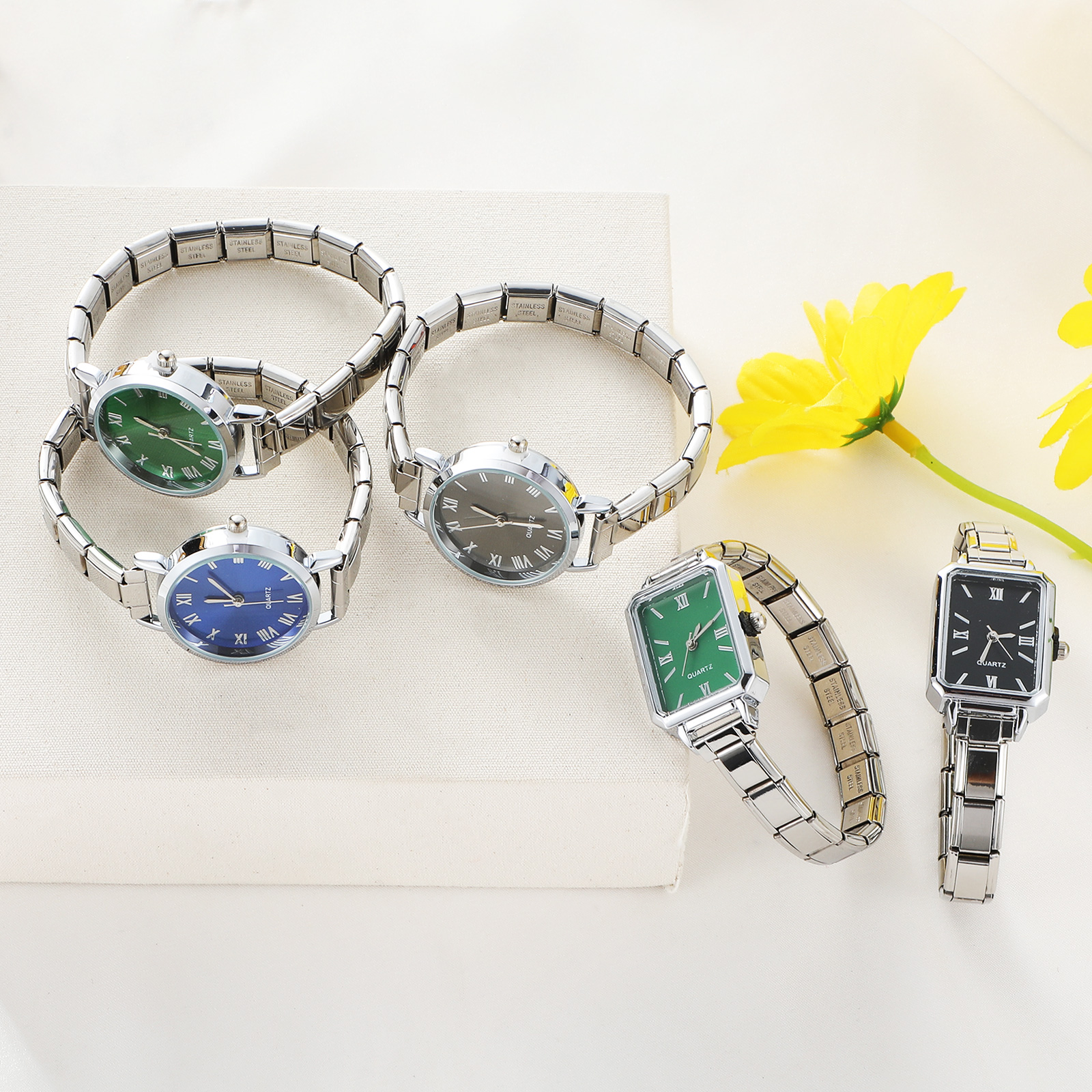 New Stainless Steel Square Rou - Mystery Jewelry Jar Watches 评论和价格
