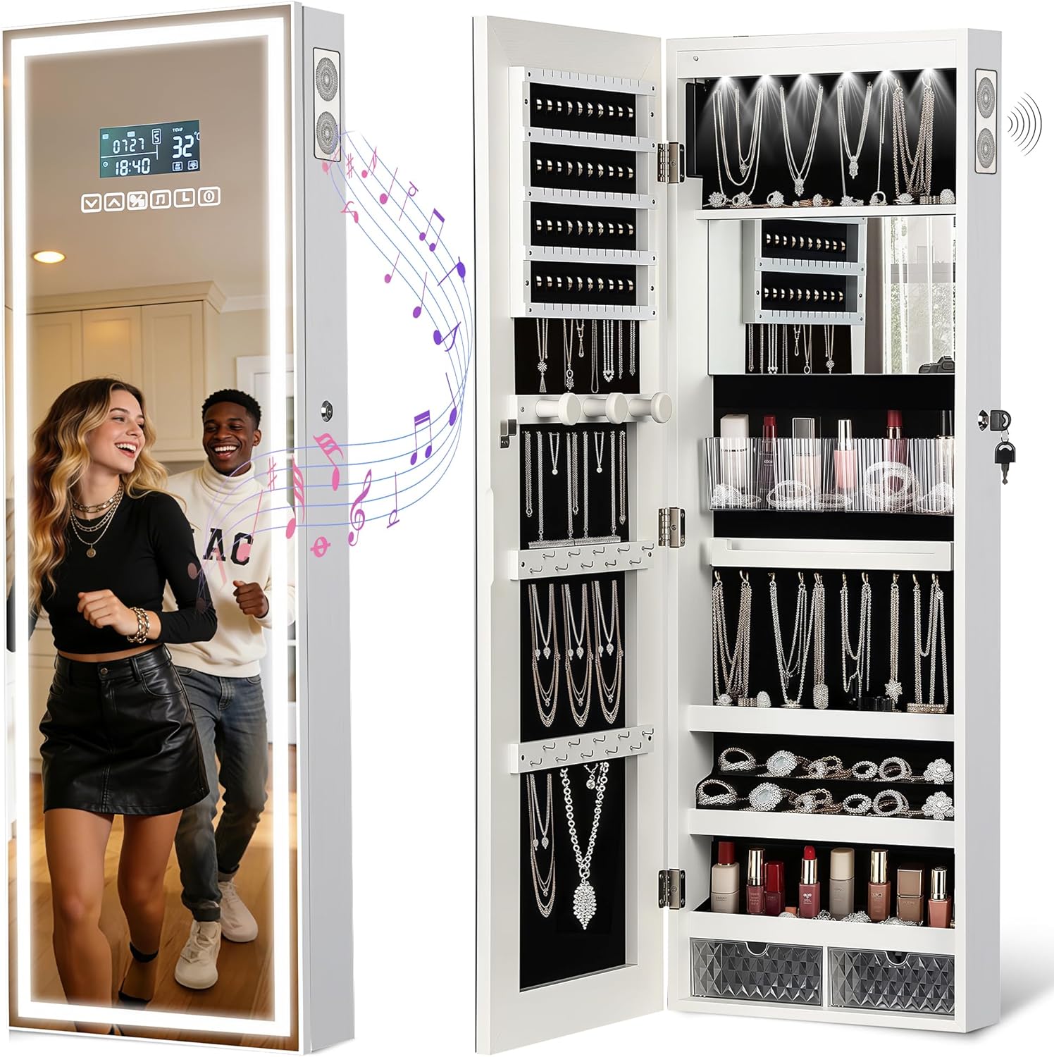 LED Mirror Jewelry Cabinet wit - Jewelry & Watches Sp Zo O 评论和价格