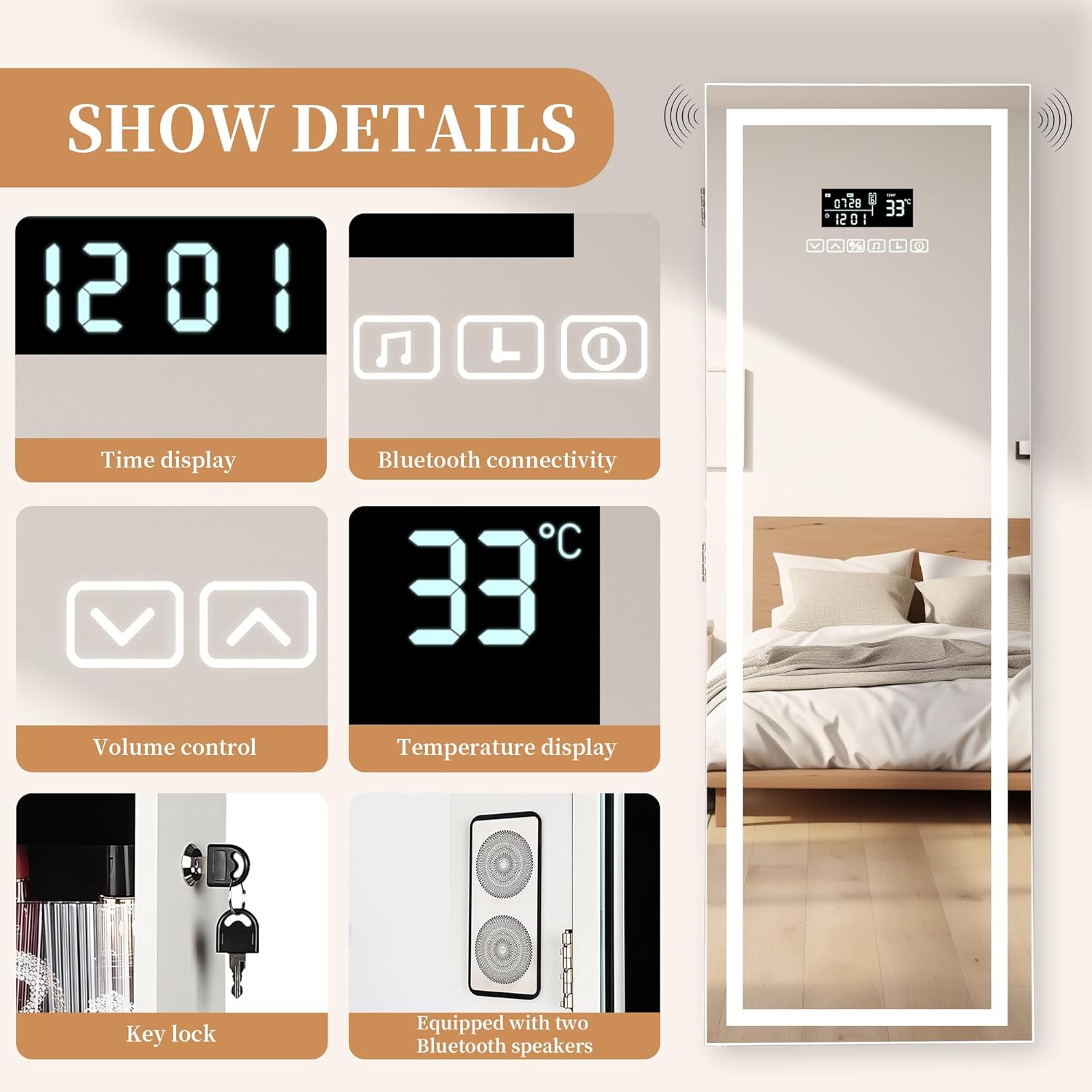 LED Mirror Jewelry Cabinet wit - Jewelry & Watches Sp Zo O 评论和价格