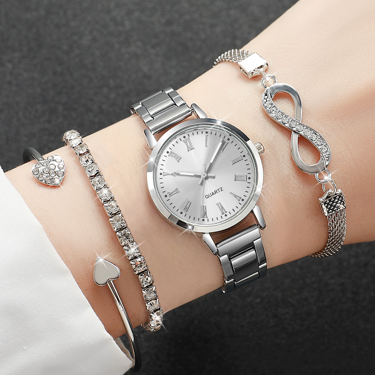 4PCS Fashion Women Watches Dia - Jewelry Diamond Watches 评论和价格