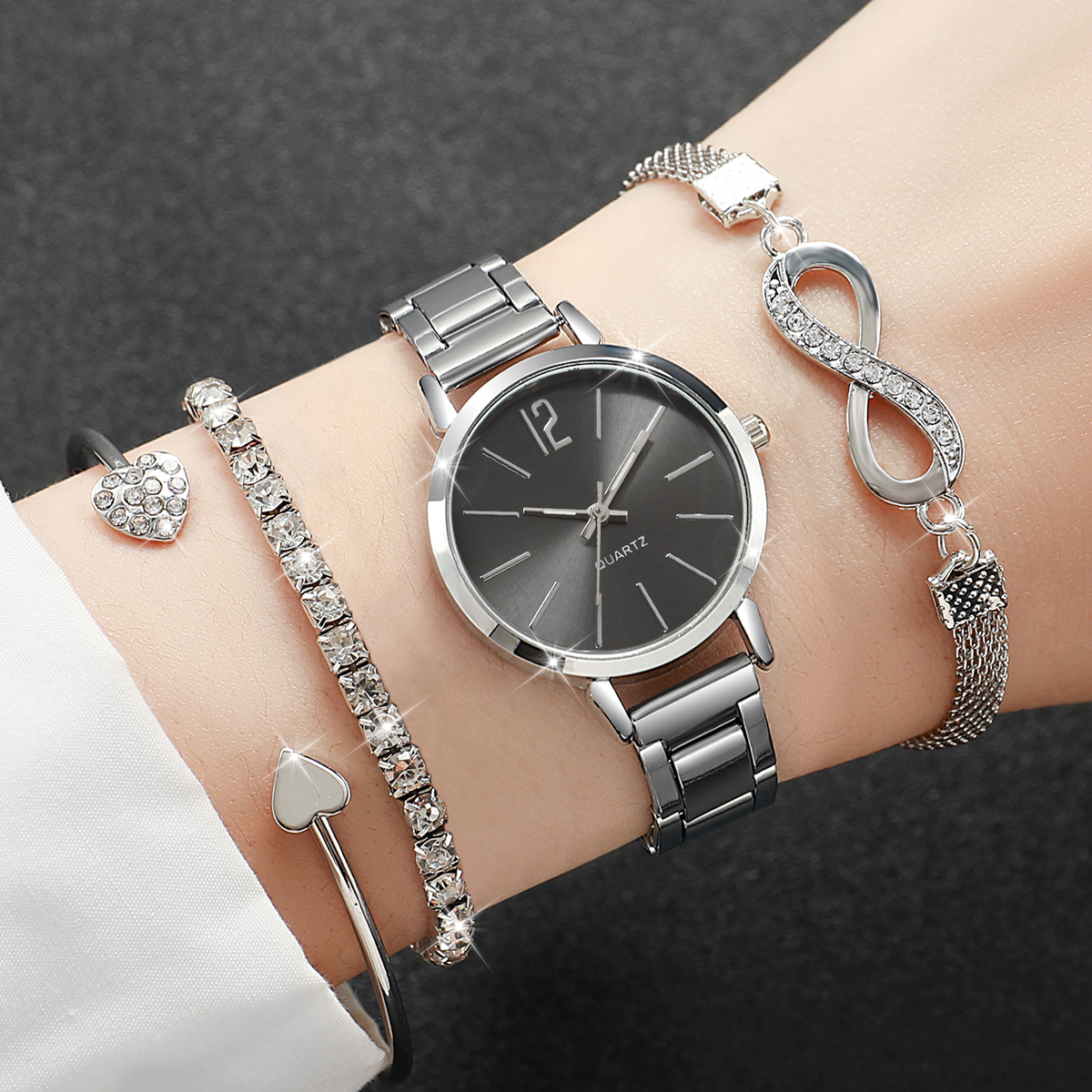 4PCS Fashion Women Watches Dia - Jewelry Diamond Watches 评论和价格