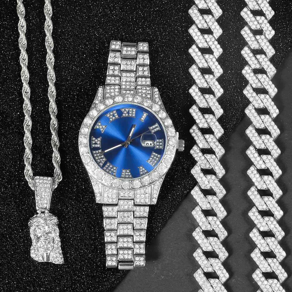 Men's Hip-hop Watch Jewelry Se - Jewelry Watches Men 评论和价格