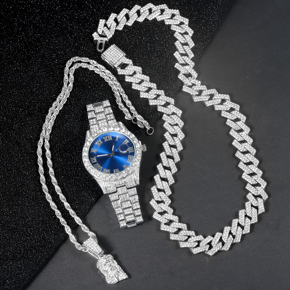 Men's Hip-hop Watch Jewelry Se - Jewelry Watches Men 评论和价格