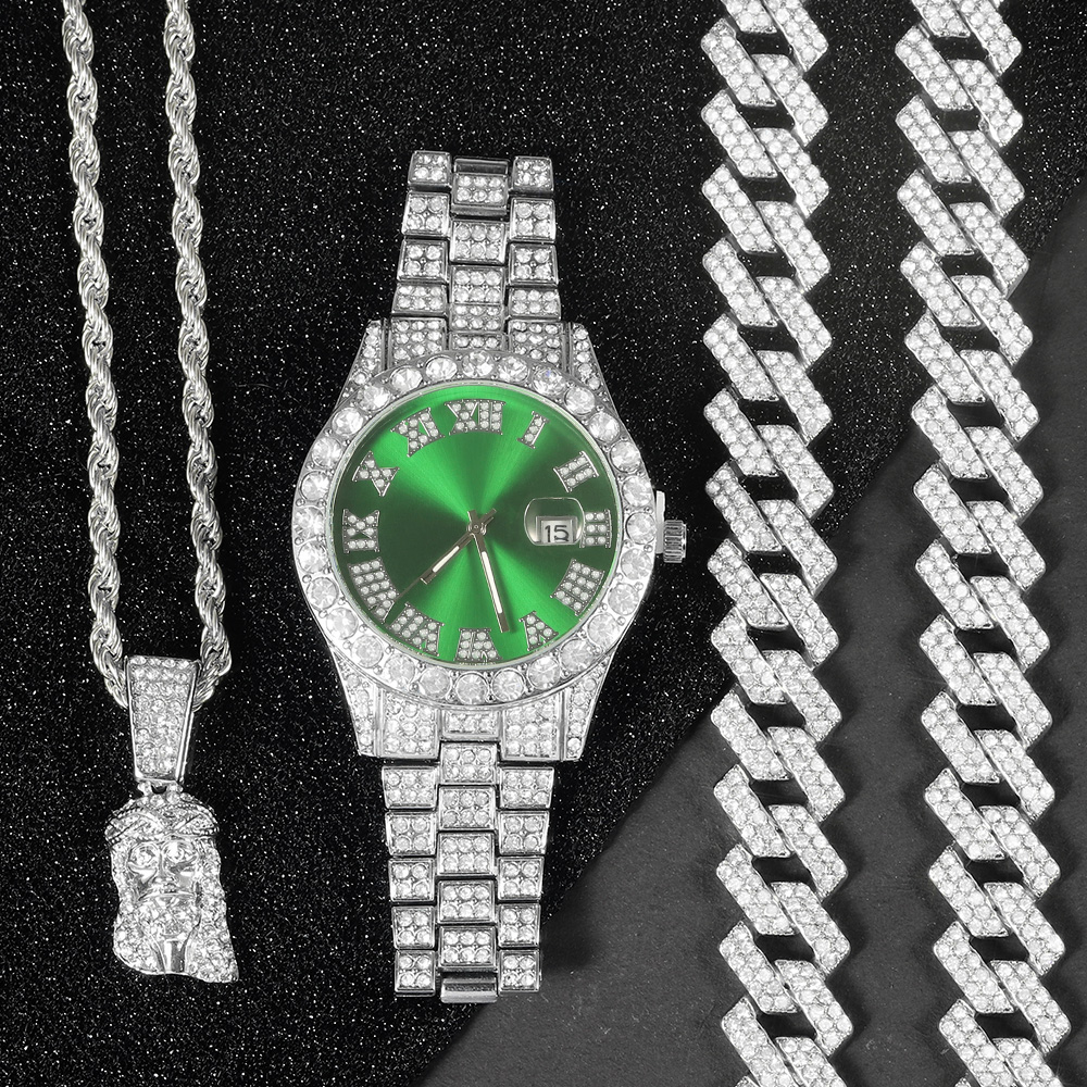 Men's Hip-hop Watch Jewelry Se - Jewelry Watches Men 评论和价格