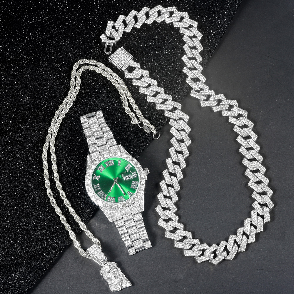 Men's Hip-hop Watch Jewelry Se - Jewelry Watches Men 评论和价格