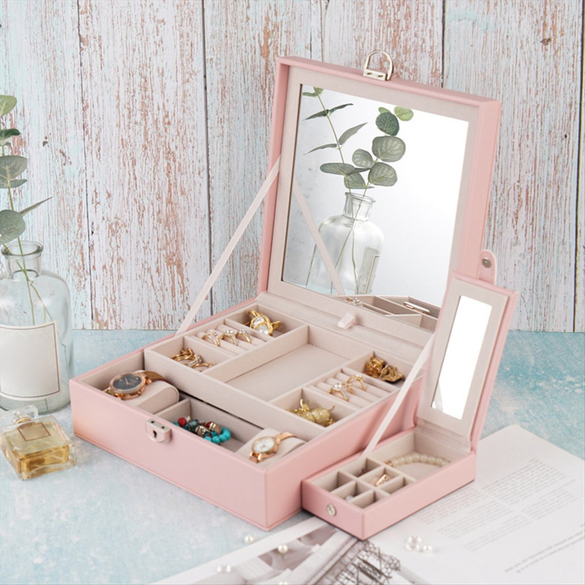 ABQR Girly Pink Jewelry Box Je - Jewelry & Watches Review 评论和价格
