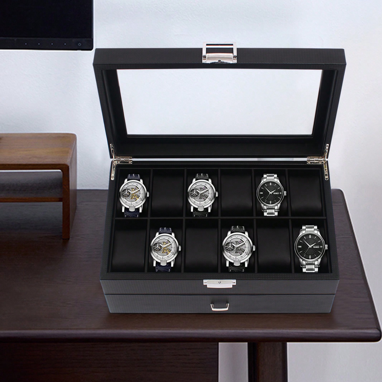 24 Slot Men Watch Display Case - Jewelry Watches Men 评论和价格
