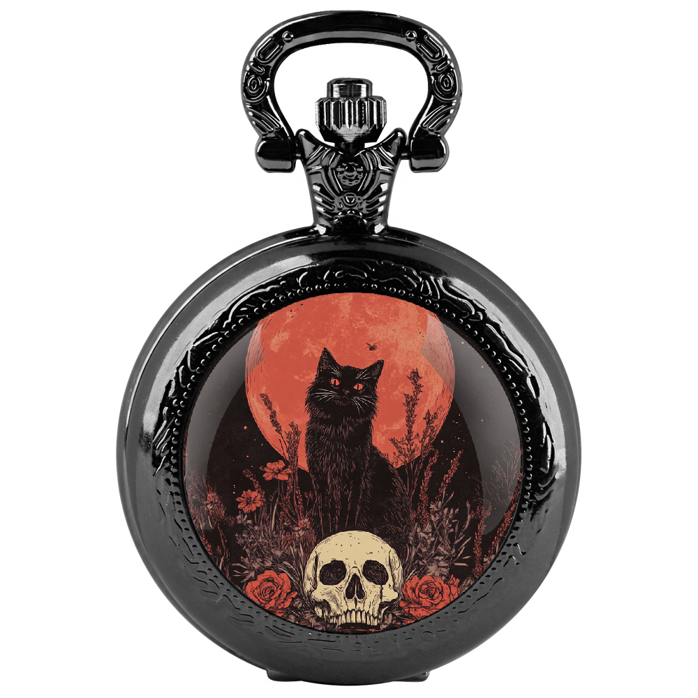 Black Cat Gazing Glass Dome Qu - Jewelry Watches For Kids 评论和价格
