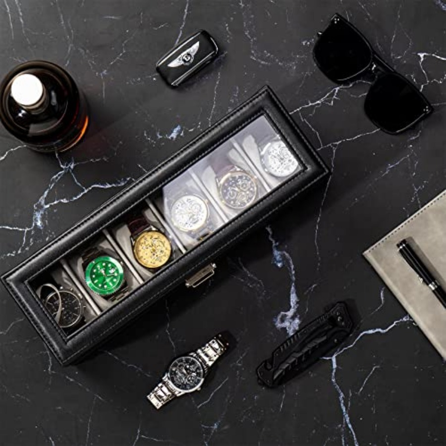 Watch Box, 6 Slot Watches Disp - Jewelry Box That Holds Watches 评论和价格