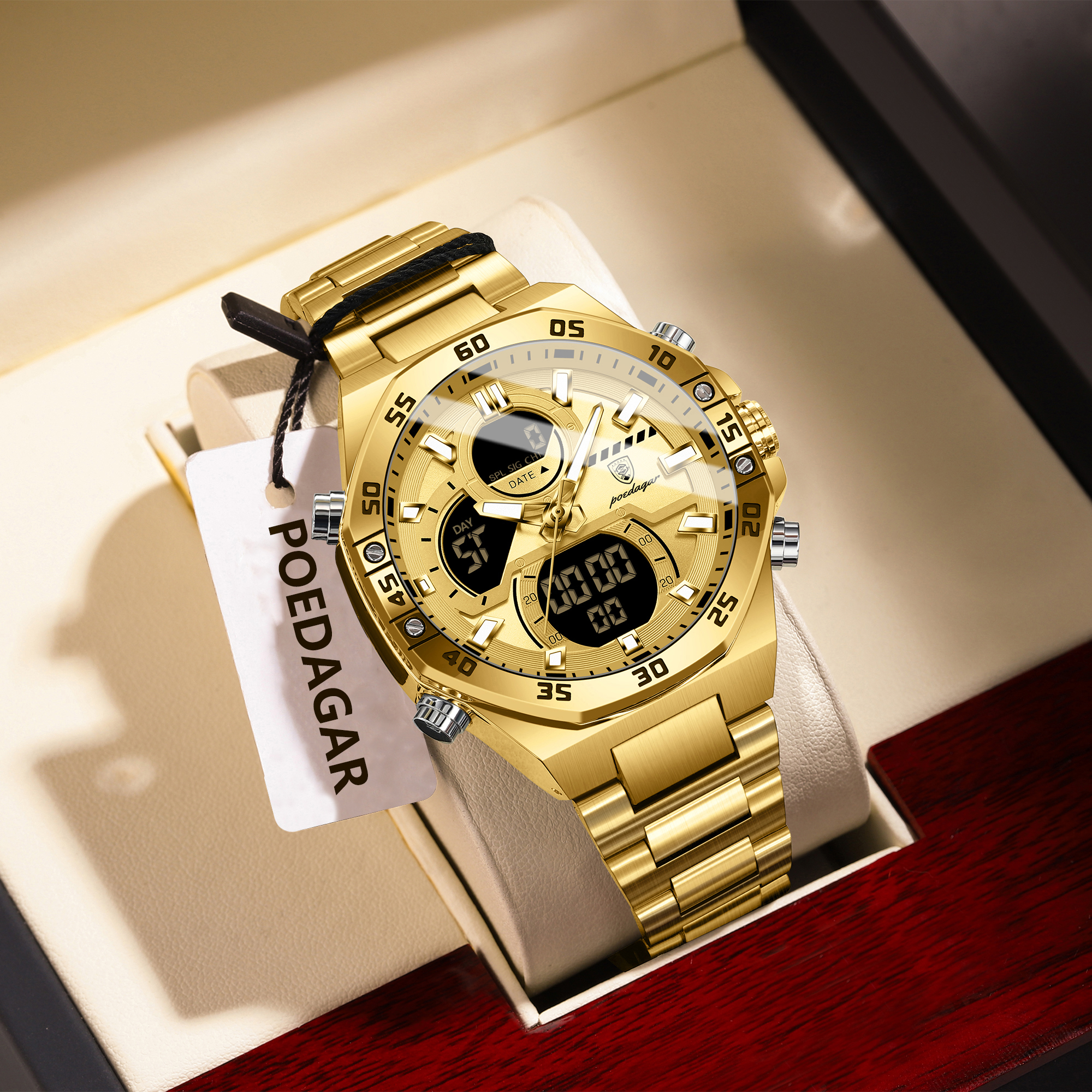 POEDAGAR Sport Men Watch LED W - Jewelry Watch 评论和价格