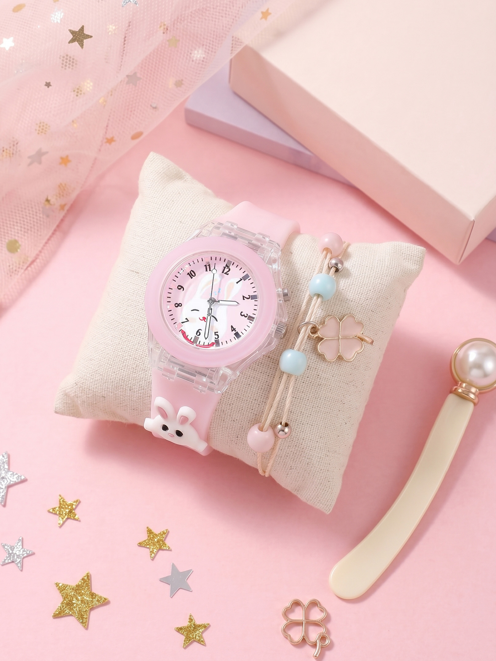 1set Kids Bunny Light-Up Watch - Jewelry Watches For Kids 评论和价格