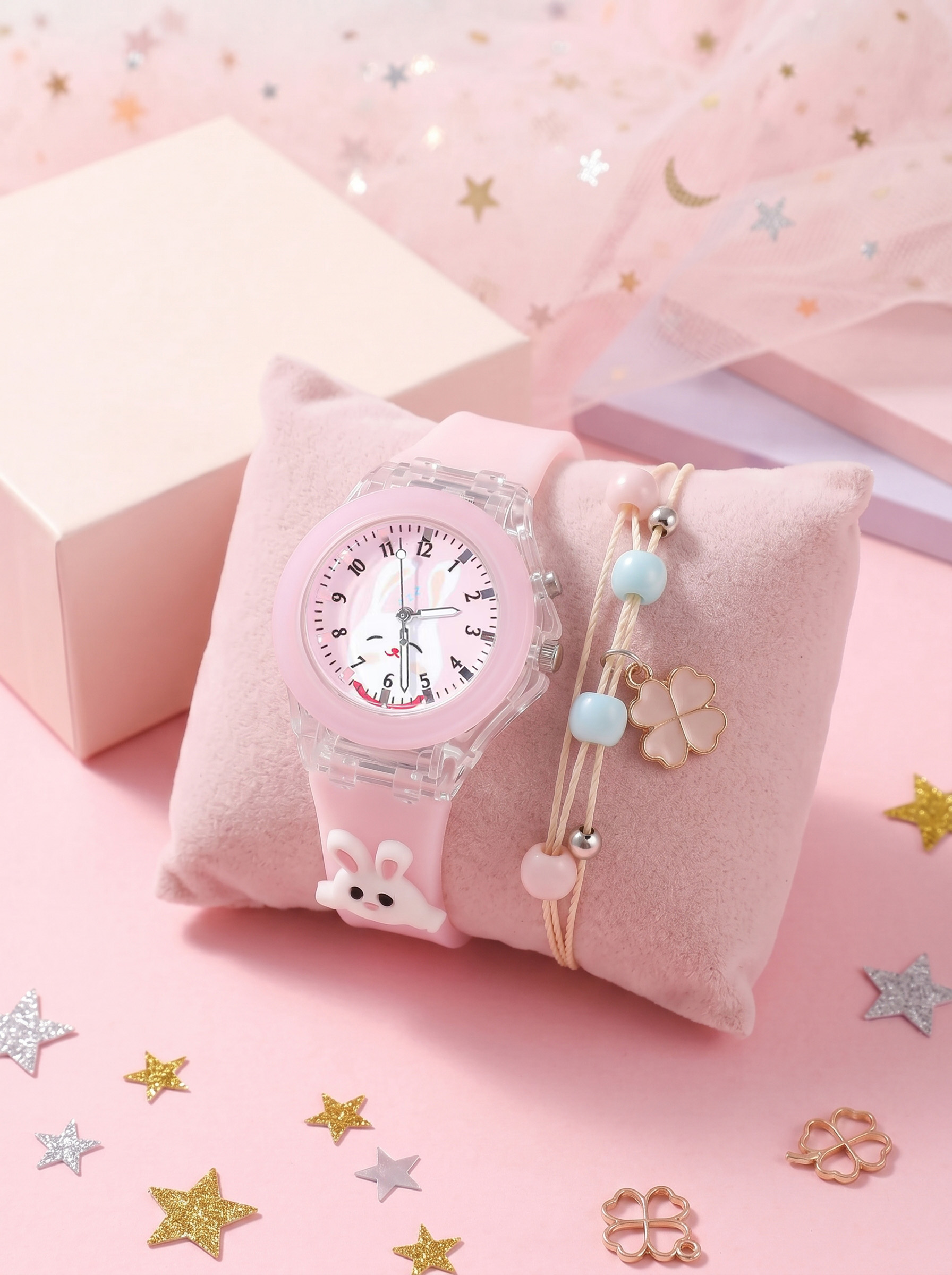 1set Kids Bunny Light-Up Watch - Jewelry Watches For Kids 评论和价格