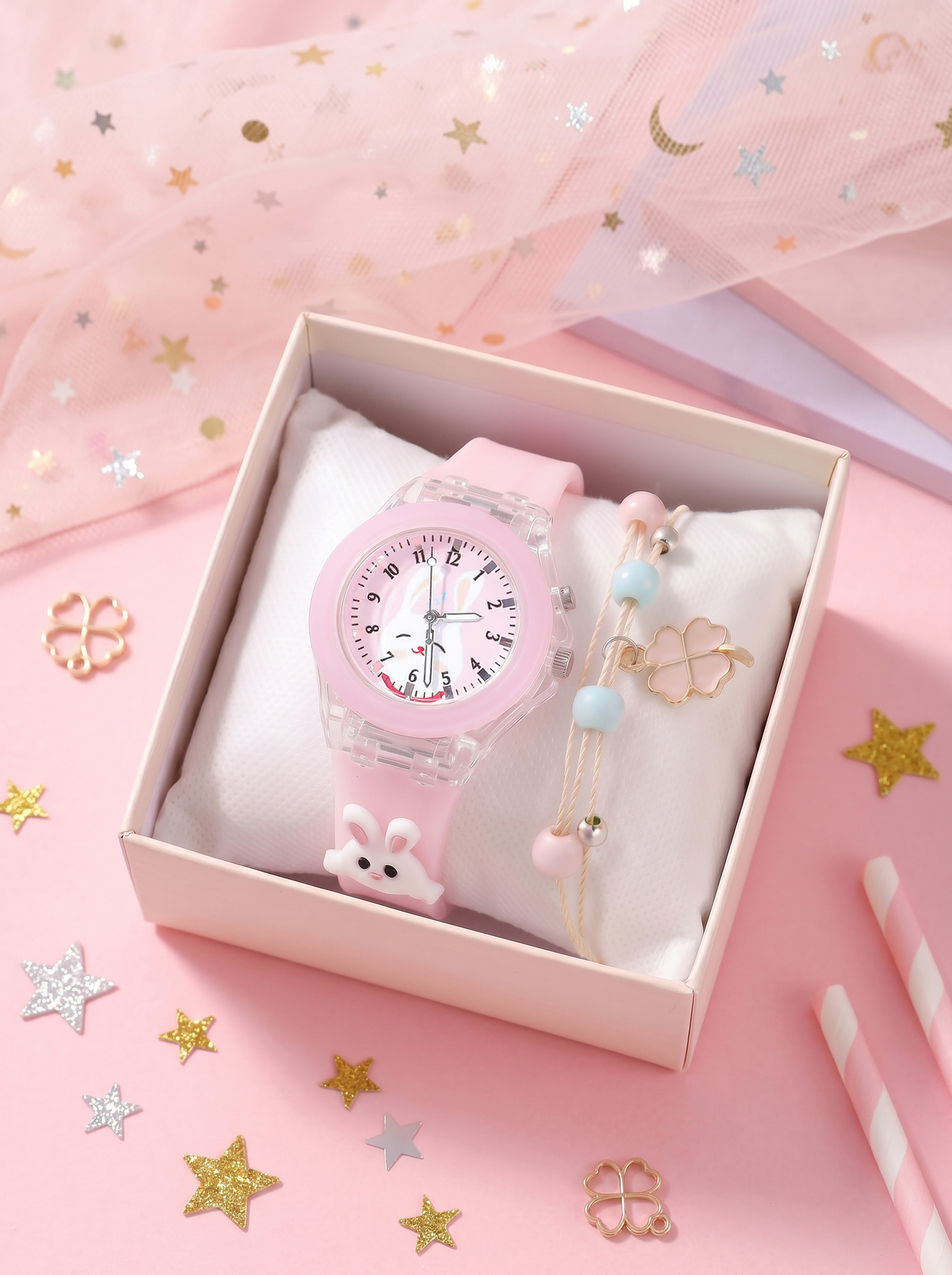 1set Kids Bunny Light-Up Watch - Jewelry Watches For Kids 评论和价格