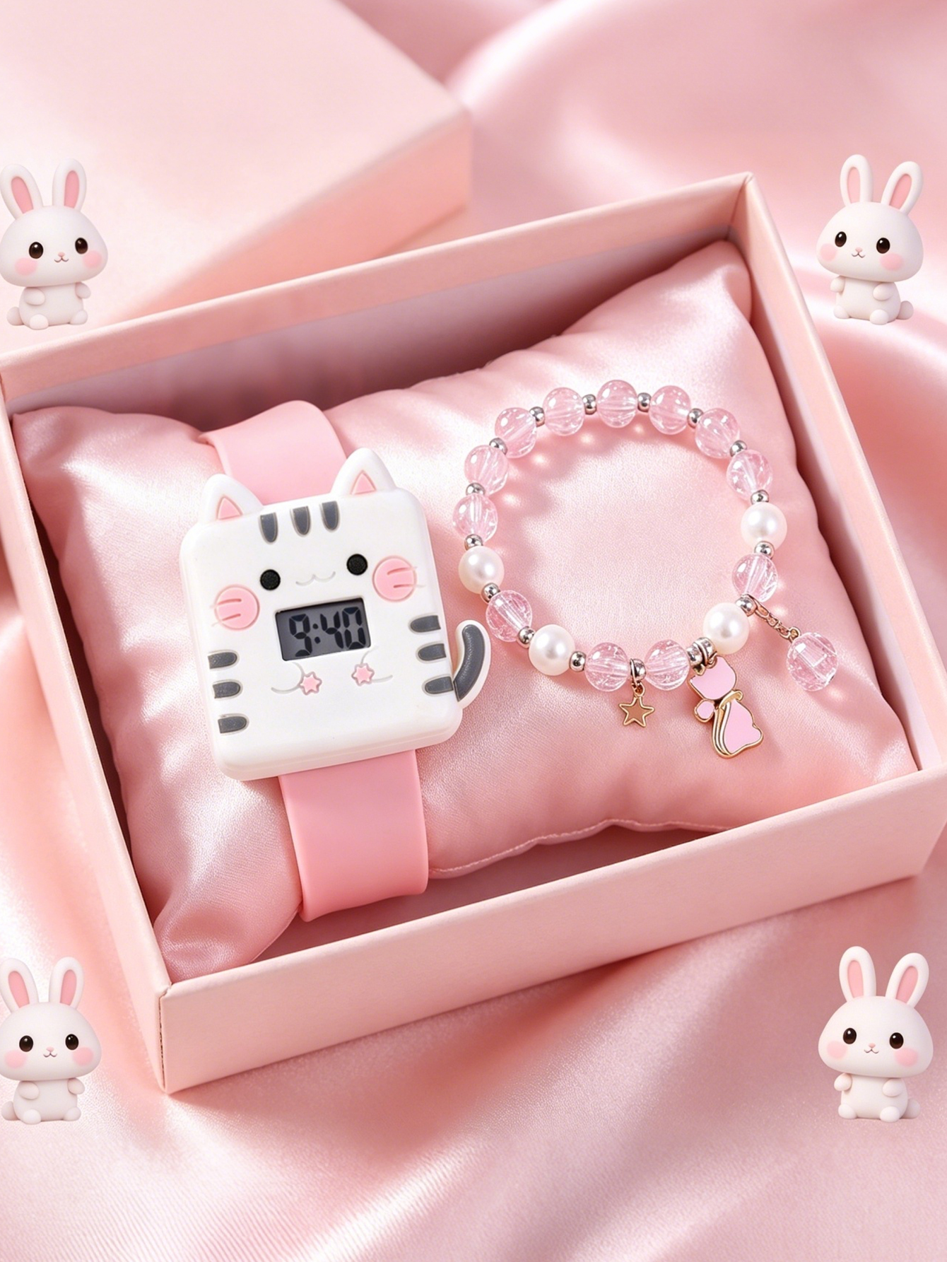 Kids Cat Watch & Bracelet Set  - Jewelry Watches For Kids 评论和价格