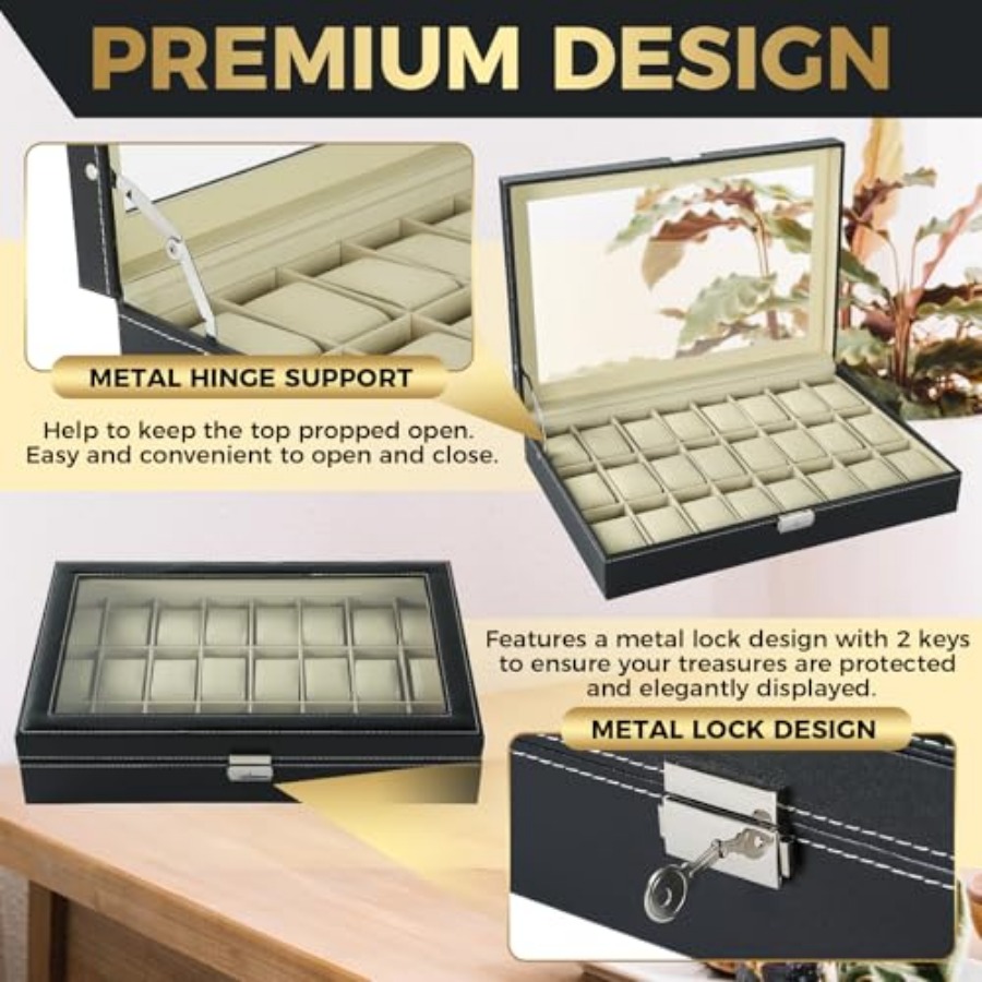 Watch Box 24 Slots Elegant Por - Jewelry Box That Holds Watches 评论和价格