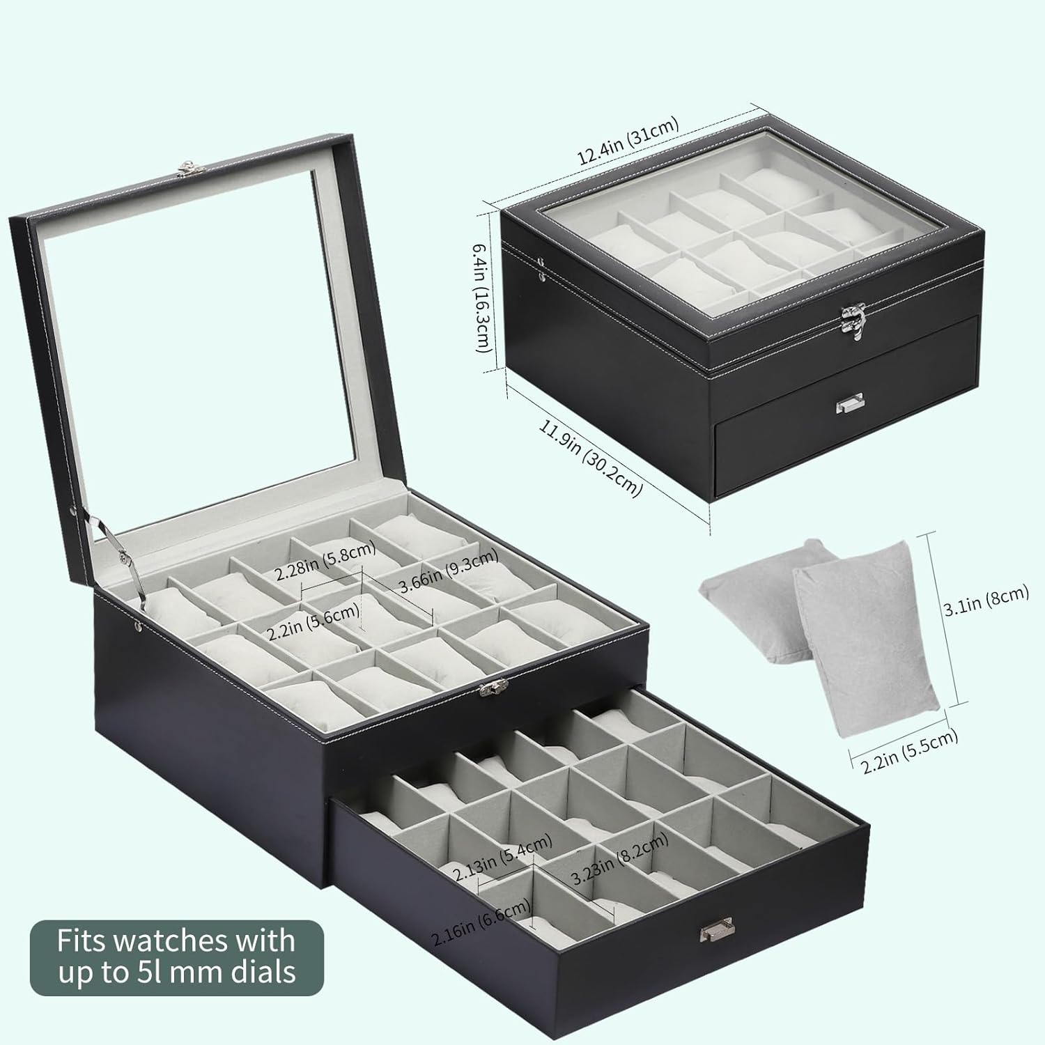 Watch Box Organizer with Glass - Jewelry Box That Holds Watches 评论和价格