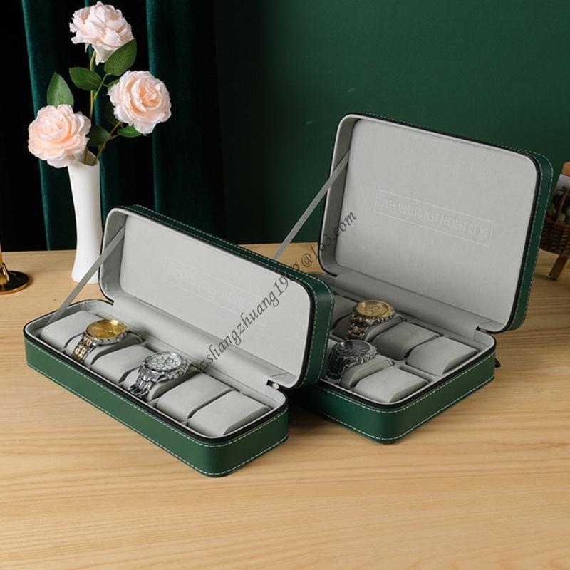 Q6RB Watch Travel Box with Zip - Jewelry Box That Holds Watches 评论和价格