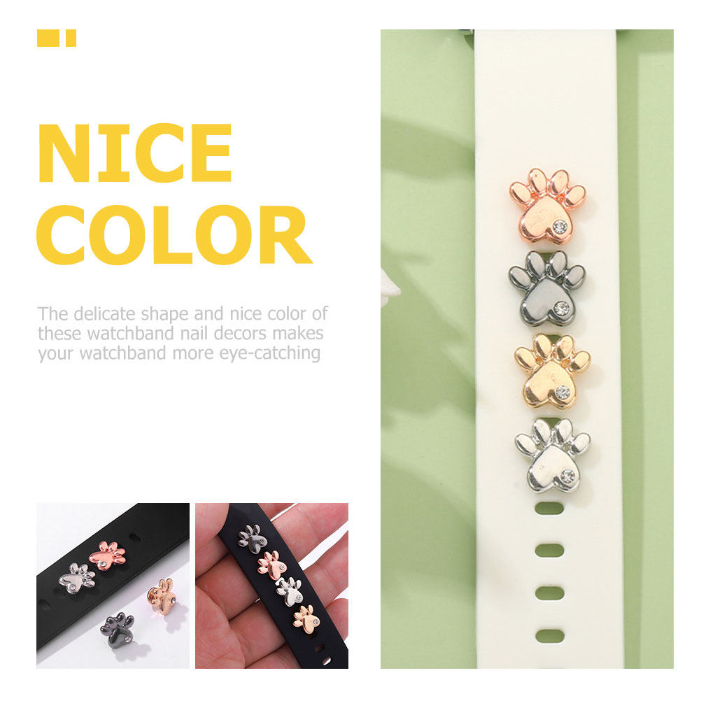 4Pcs Cat Paw Watchband Nails D - Watch Strap Replacement 评论和价格