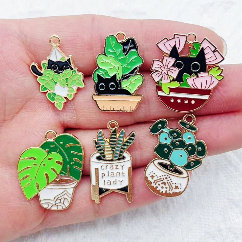 10pcs Cactus Plant Oil Drop Al - Jewelry & Watches Review 评论和价格