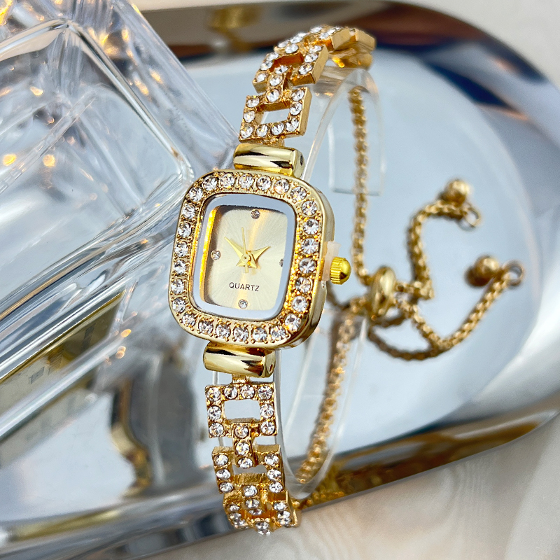 Cross-border new small square  - Jewelry Diamond Watches 评论和价格