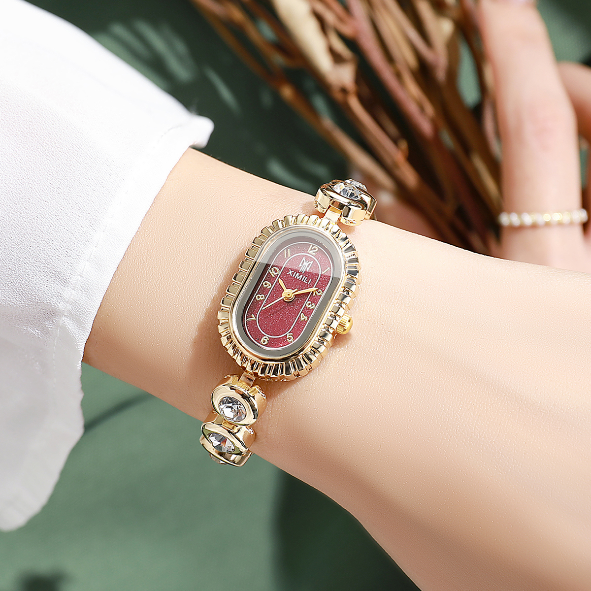 Vintage Oval Red Dial Women Wa - Vintage Jewelry Watches Women 评论和价格
