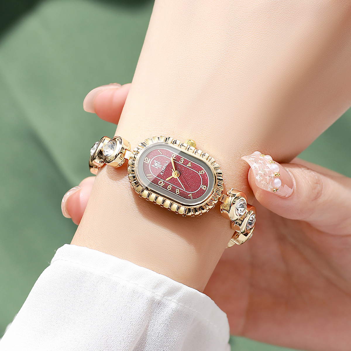 Vintage Oval Red Dial Women Wa - Vintage Jewelry Watches Women 评论和价格