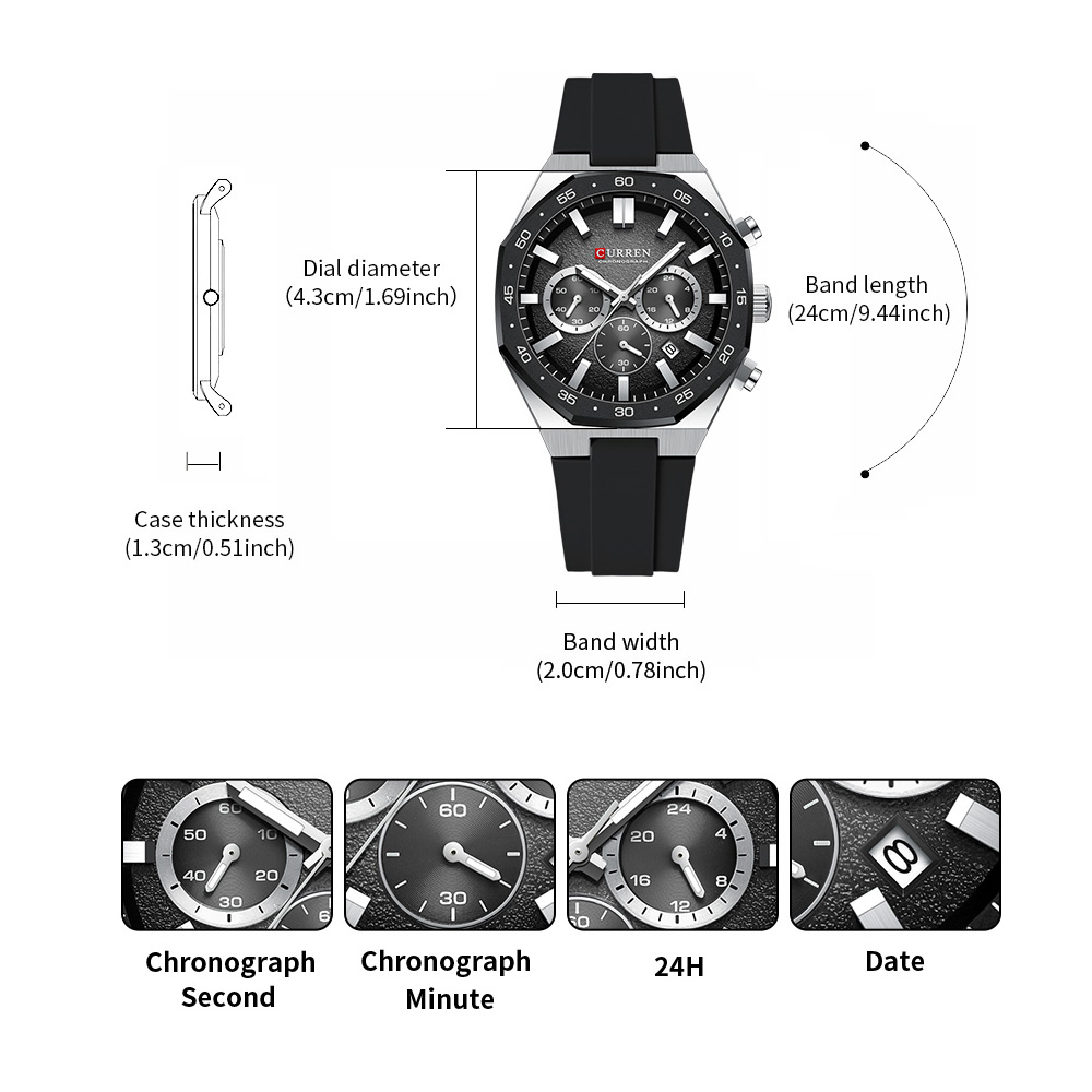 CURREN Fashion Casual Men Spor - Jewelry Watch 评论和价格