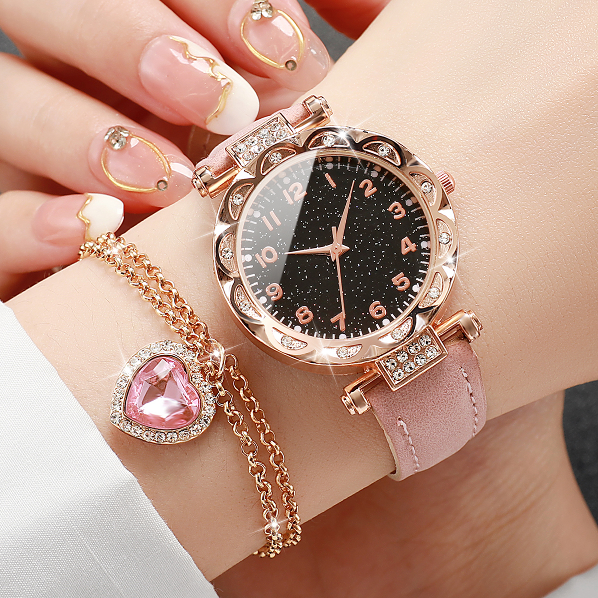 6 Pcs/set Fashion Starry Sky W - Jewelry Diamond Watches 评论和价格