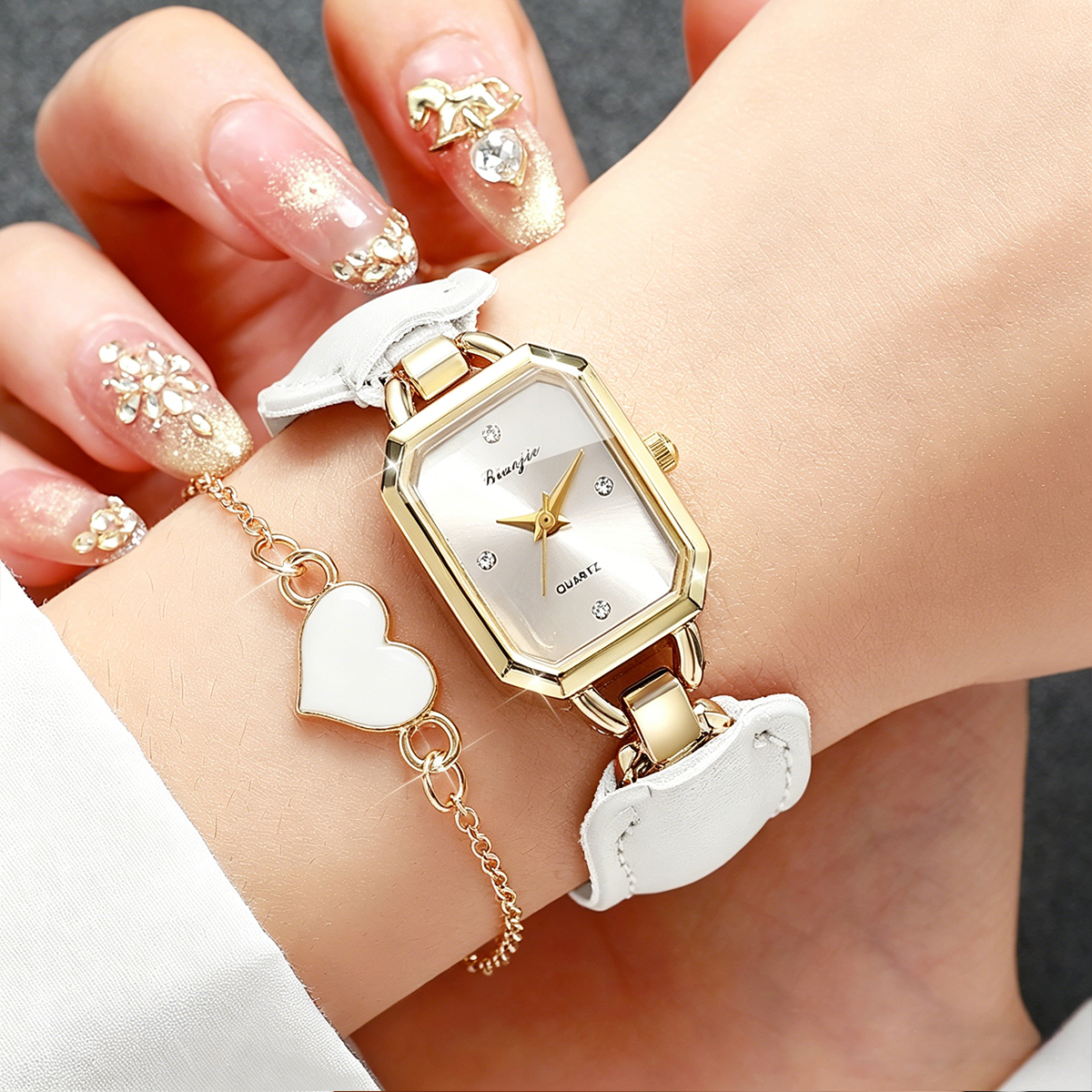 5PCS Fashion Rectangle Women Q - Jewelry Watches For Kids 评论和价格