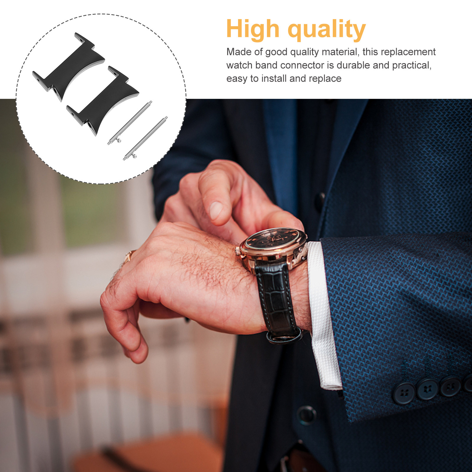 1Pair Robust Metal Watchband C - Watch Strap Replacement 评论和价格